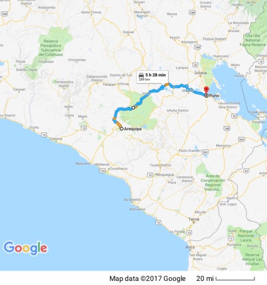 Arequipa to Puno
