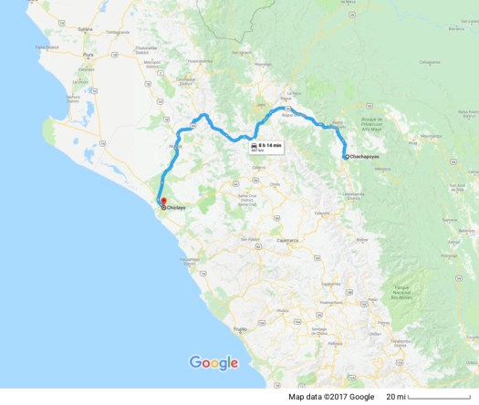 Chachapoyas to Chiclayo