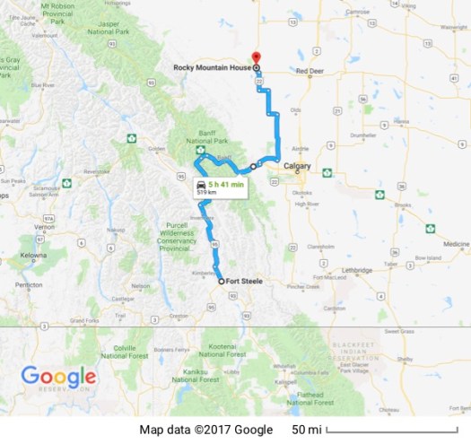 Fort Steele to Rocky Mountain House