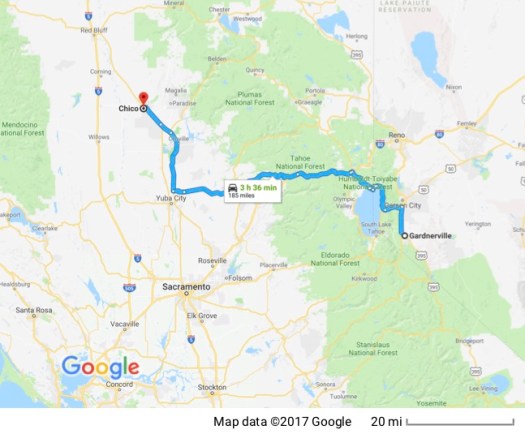 Gardnerville to Chico