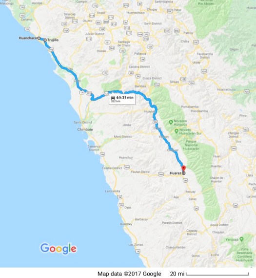 Huanchaco to Huaraz