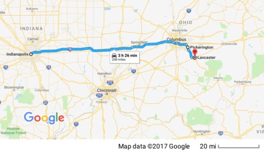 Indianapolis to Lancaster