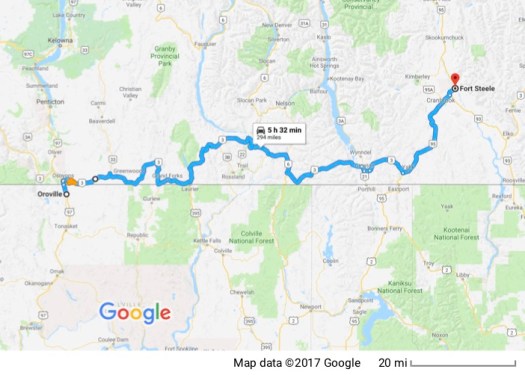Oroville to Fort Steele