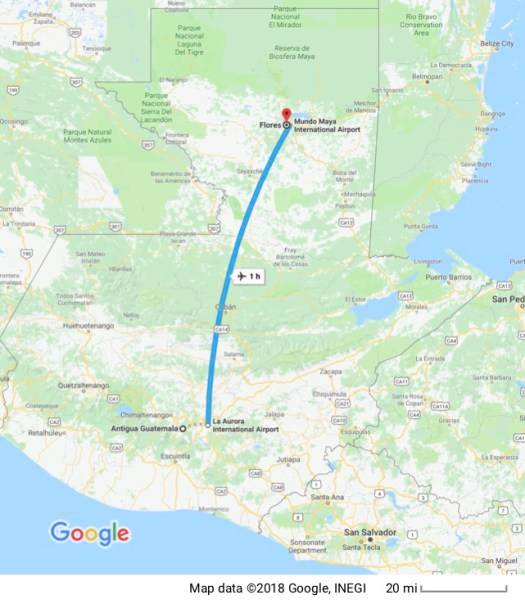 Antigua to Flores