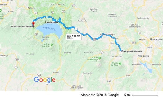 Antigua to Santa Clara La Laguna