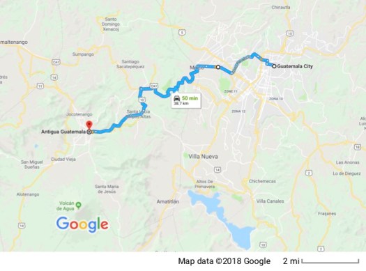 Guatemala City to Antigua