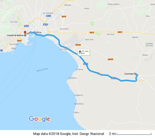 Llucmajor to Castell Bellver