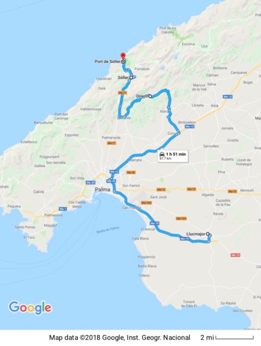 Llucmajor to Soller