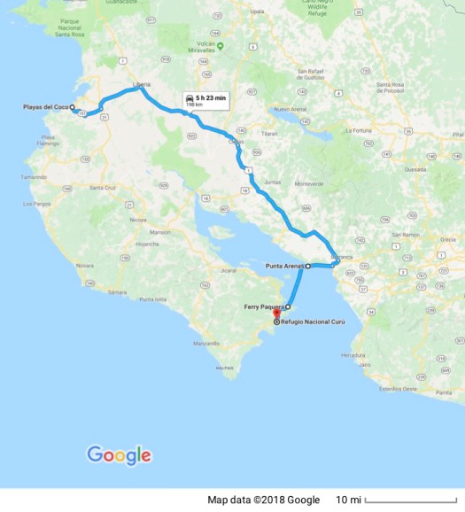 Playas de Coco to Curu