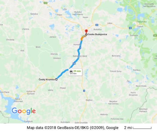 Cesky Krumlov to Ceske Budejovice