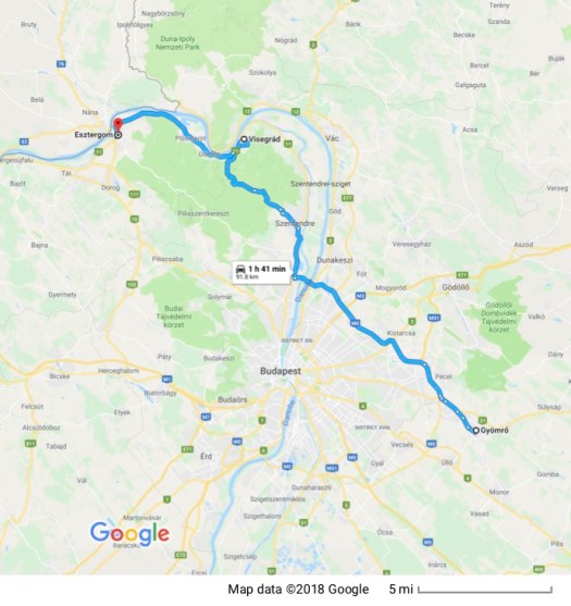 Gyomro to Visegrad to Esztergom
