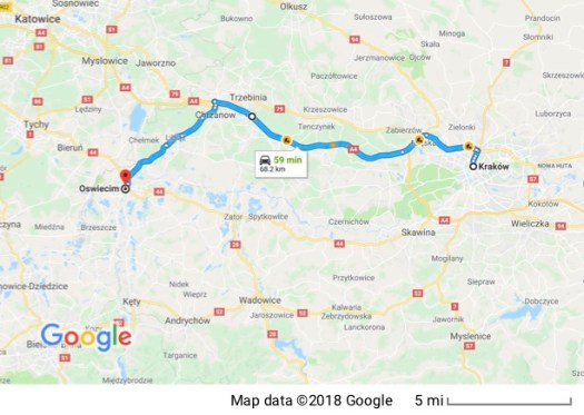 Krakow to Oswiecim