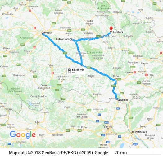 Prague to Sedlec to Zamberk