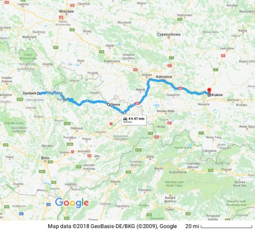 Zamberk to Krakow