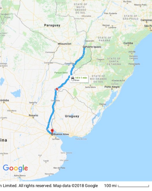 Puerto Iguazu to Burenos Aires