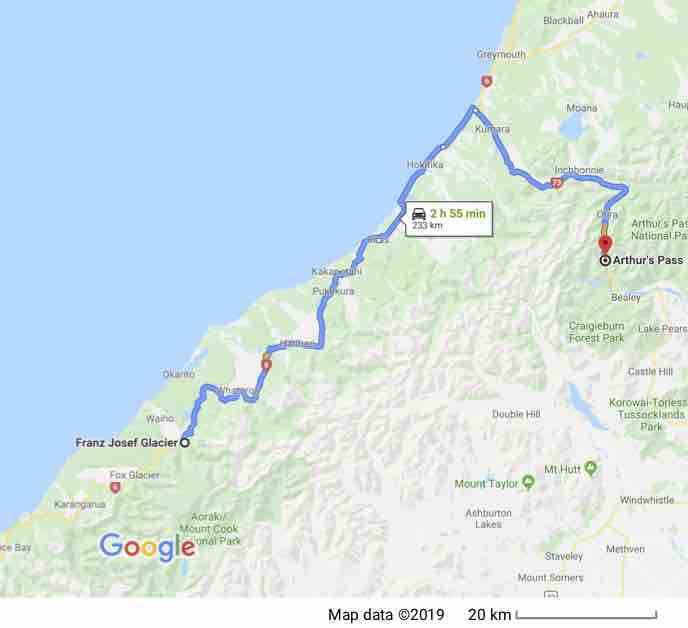 Arthur's Pass to Franz Josef