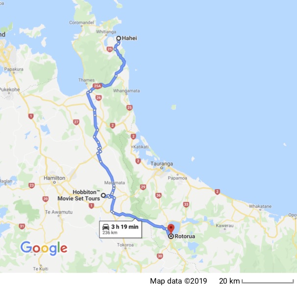 hahei to rotorua