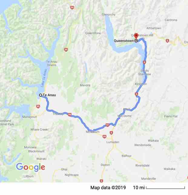 Te Anau to Queenstown